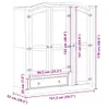vidaXL Kleiderschrank Corona 151,5x52x170 cm Massivholz Produktbild-Vorschau 10