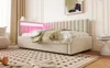 Gestoffeerd bed 90x200 cm, slaapbank met LED-verlichting, Productafbeelding-voorbeeld 7