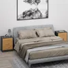 CASARIA® Nachttisch Holz Grau 3 Schubladen Kabelführung Produktbild-Vorschau 8