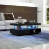 OKWISH Table Basse, 2 Tiroirs et 2 Compartiments Ouverts, Voir les images du produit 1