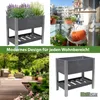 Hochbeet mit Ablage 79x46x74 cm 65 Liter Holzoptik robust Produktbild-Vorschau 5