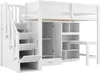 Hochbett 90x200 mit Schreibtisch, Kleiderschrank & LED, Produktbild-Vorschau 8