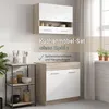 Homestyle4u Küche Küchenblock Weiß Küchenzeile ohne Geräte Produktbild-Vorschau 2