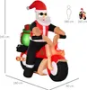 HOMCOM Babbo Natale gonfiabile su una moto, 165 cm, Babbo Anteprima dell’immagine prodotto 3