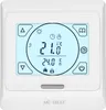 A white digital thermostat with a blue screen displaying temperature and icons. Náhled obrázku produktu