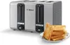 A Bosch four-slice toaster with a stack of toasted bread on a plate in front of it. Anteprima dell’immagine prodotto