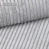 A close-up view of gray corduroy fabric, showing the texture and ribbed pattern. Produktbild-Vorschau
