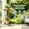 Blumenständer rund 2-stufig Metall schwarz Höhe 60 cm – Produktbild-Vorschau 3