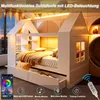 Flieks Kinderbett 90x200cm mit Led, Hausbett mit Fenster Produktbild-Vorschau 6