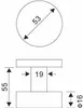 Technical drawing of a door knob with dimensions. Podgląd zdjęcia produktu