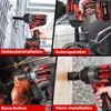 A collage of four images showing a cordless impact wrench being used in different scenarios: building installation, auto repair, construction work, and home installation. Voir les images du produit