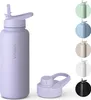 Trinkflasche Edelstahl 1L Thermoflasche Sport Gym Flasche Produktbild-Vorschau 1