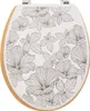 Abattant de Wc "blackflora" noir et blanc en bois laqué - 5 Voir les images du produit 1