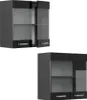 Two black and gray glass cabinets are shown against a white background. Anteprima dell’immagine prodotto