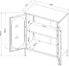 A technical drawing of a sideboard with dimensions indicated. Podgląd zdjęcia produktu