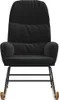 A black velvet rocking chair shown from the front on a white background. Podgląd zdjęcia produktu