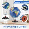COSTWAY Globe éclairé de 30cm, carte anglaise, pivotant à Voir les images du produit 4