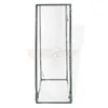 A tall, narrow greenhouse with a clear plastic cover and a green frame, shown against a white background. Anteprima dell’immagine prodotto