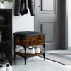 A shoe bench with storage and a shelf for shoes, placed in an entryway next to a door and a coat rack. Podgląd zdjęcia produktu
