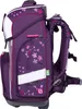 A side view of a purple school backpack with a floral pattern. Voir les images du produit