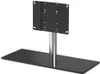 A black and silver TV stand with a mounting bracket. Produktbild-Vorschau