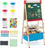 COSTWAY Kinder Tafel Holz, doppelseitige Spieltafel mit Produktbild-Vorschau 1