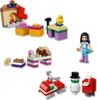 A collection of LEGO Friends advent calendar items arranged on a white background. Náhled obrázku produktu