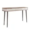 A console table with three drawers and metal legs, presented against a white background. Produktbild-Vorschau