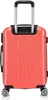 A front view of a neon-orange suitcase with a silver telescopic handle and black wheels. Anteprima dell’immagine prodotto