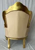Casa Padrino Barock Kunstleder Sessel Beige / Gold - Barock Produktbild-Vorschau 3