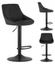 A black bar stool shown from multiple angles against a white background. Voir les images du produit