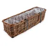 Rattan Balkonkasten 2er Set eckig mit Folie natur dunkel - Produktbild-Vorschau 4