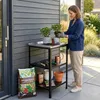 Outdoor Standregal ’Bolognano’ 92x50x50 cm Schwarz/Silber Produktbild-Vorschau 7