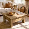 Tribesigns, tavolino da divano (80 cm), stile rustico con Anteprima dell’immagine prodotto 4