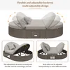 A round outdoor daybed with adjustable backrests and storage compartments. Produktbild-Vorschau