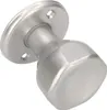 A silver-colored door knob with a round base and a hexagonal knob is shown against a white background. Anteprima dell’immagine prodotto
