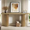 A console table with decorative items in a well-lit room with curtains. Produktbild-Vorschau