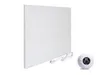 A white infrared heating panel and a white thermostat are shown against a white background. Produktbild-Vorschau