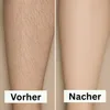 A split image showing a comparison of legs before and after hair removal. Produktbild-Vorschau