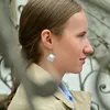 925/- Echt Silber Ohrhänger mit Perlmuttelementen Produktbild-Vorschau 4