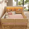 Flieks Kinderbett 140x200cm mit Led, Bodenbett Holzbett mit Produktbild-Vorschau 11