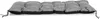 A gray and black outdoor bench cushion is shown lying flat against a white background. Produktbild-Vorschau