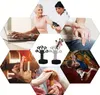 Collage of images showing people using hand exercisers for therapy, playing guitar, climbing, and using a laptop, along with images of the hand exercisers themselves. Náhled obrázku produktu