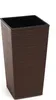 A brown square planter pot with a textured exterior and a black interior, shown against a white background. Anteprima dell’immagine prodotto