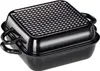 A black roasting pan with a textured lid and handles, shown from a slightly elevated angle against a white background. Náhľad obrázku produktu