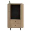AX LIVING Vitrine Halay Eiche Cremona, 1 Tür & 2 Schubladen Produktbild-Vorschau 2