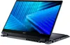 A black Acer laptop is shown with its screen open, displaying a blue abstract background. Produktbild-Vorschau