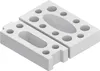 Two concrete blocks with circular and oval holes, shown in an isometric view. Podgląd zdjęcia produktu