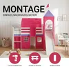Homestyle4u Hochbett 90x200 mit Rutsche Turm Tunnel Produktbild-Vorschau 4