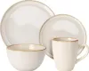 A set of beige stoneware dishes including plates, a bowl, and a mug, arranged on a white background. Náhled obrázku produktu